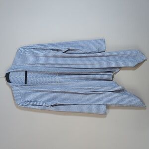 NWOT L.L. Bean Cardigan Soft Lightweight Blue/Gray Stripe Large